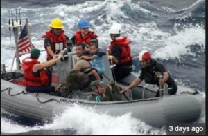 US coast guard saving family at sea